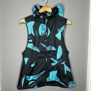 Lululemon Womens Pack-It Vest Back Spin Stroke Peacock Blue‎ Black Size 8 New